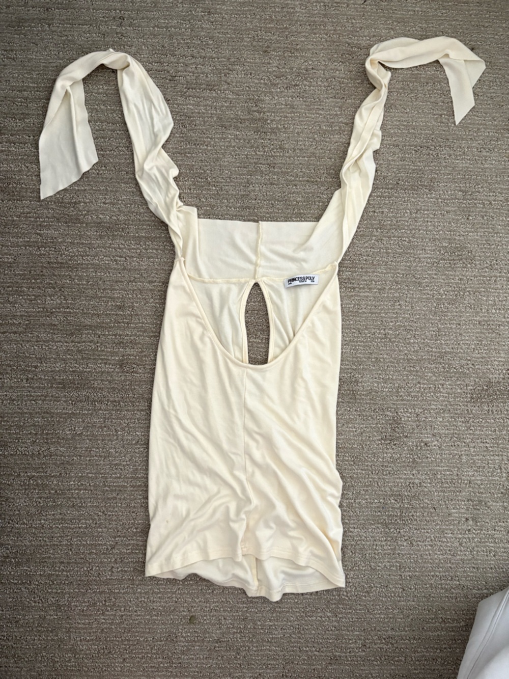 Princess Polly Cream Cutout Tank